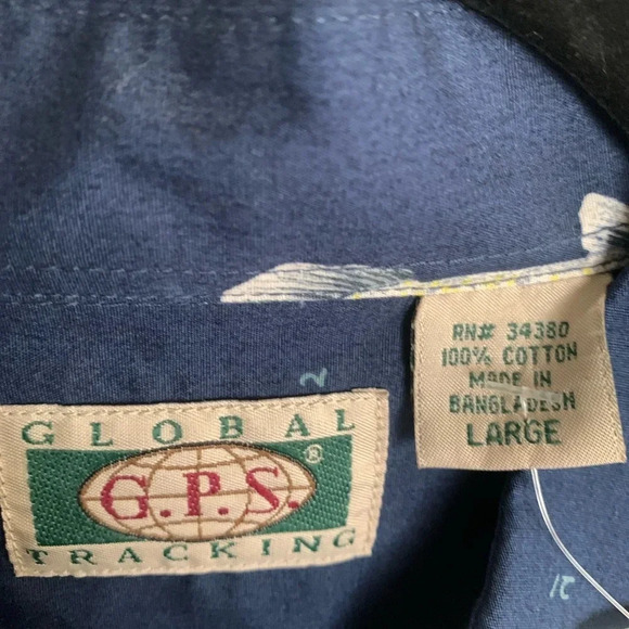 Vintage Largemouth Bass Print All Over Fishing Outdoor Shirt Button Down L New! - Picture 5 of 9